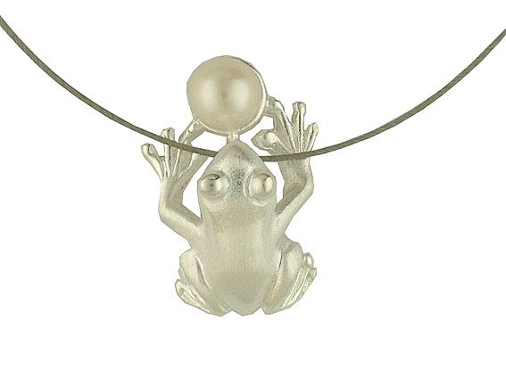 Drachenfels Anhänger "Frosch" Silber Kette Steilseil Neu