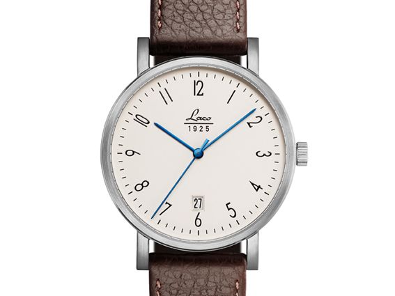 Laco Classics Plauen Stahl Handaufzug Armband Leder 40mm Neu 