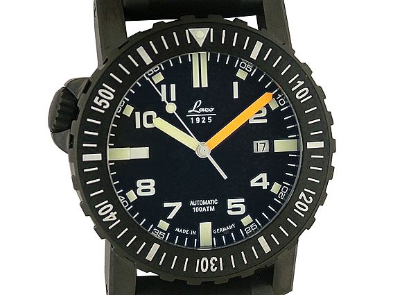 Laco Einsatzuhr Seven Seas Schwarz 1000 Meter Automatik 45mm 