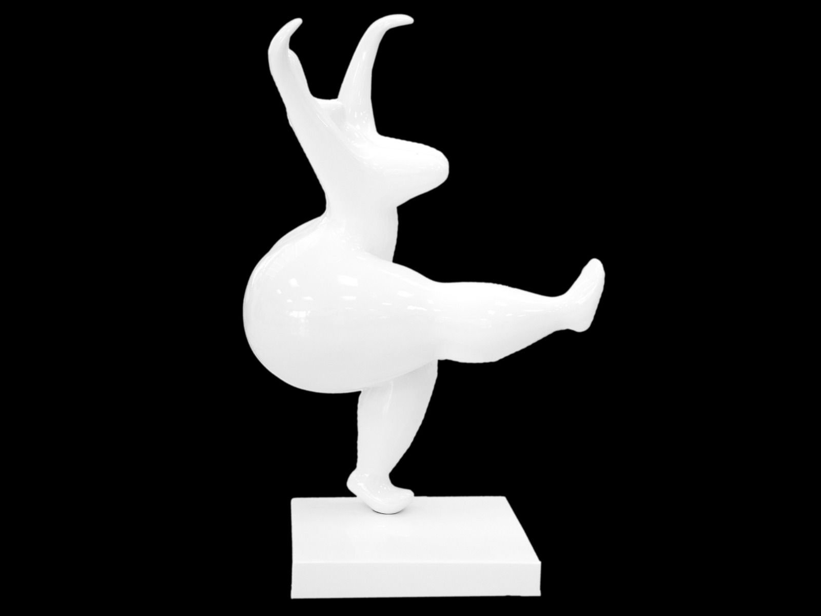 Pop Art Skulptur Femme Blanche 80 x 27cm 