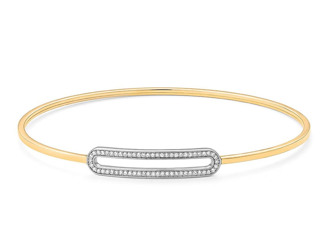 Facet Armreif 18kt Gelb/Weißgold 4,5g Diamanten 0,17ct