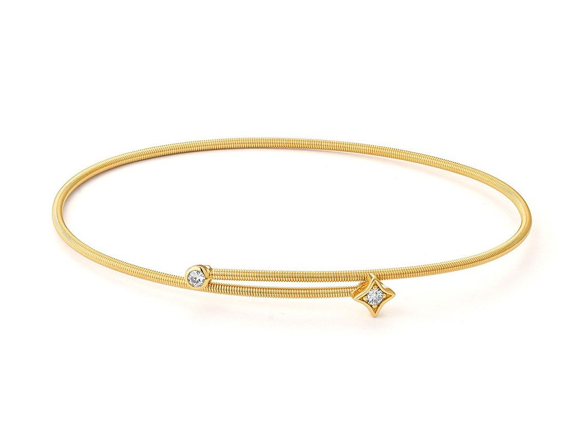 Facet Armreif 18kt Gelbgold 3,5g Diamanten 0,07ct