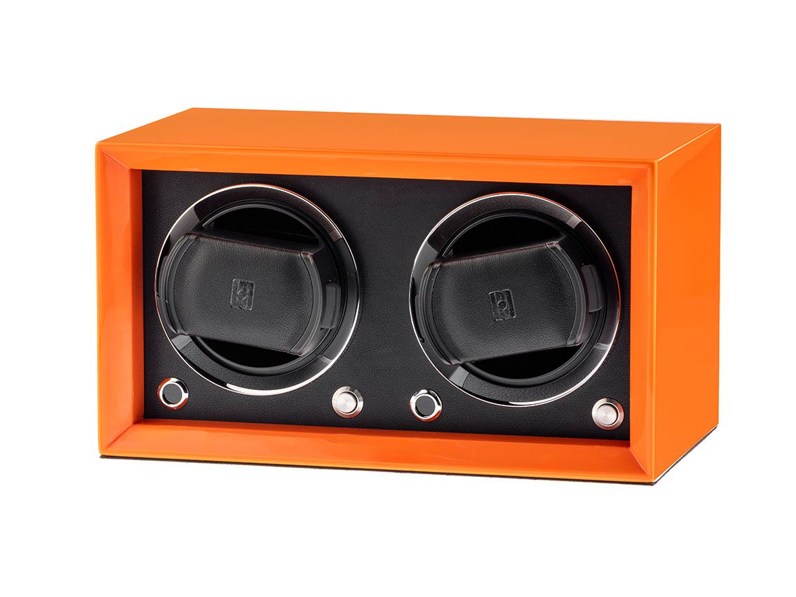 Paul Design Gentlemen 2 Orange Uhrenbeweger mit Netzteil Stapelbar Neu 