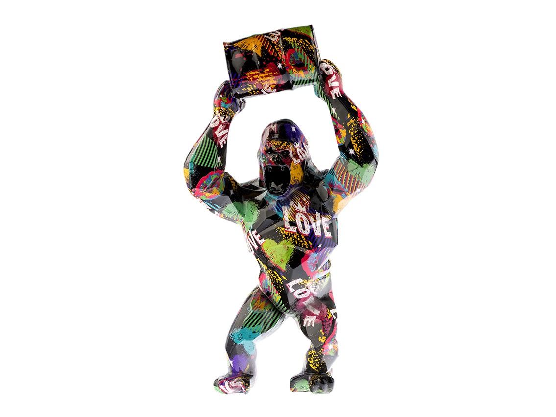 Pop Art Skulptur Gorilla Graffiti 30cm 