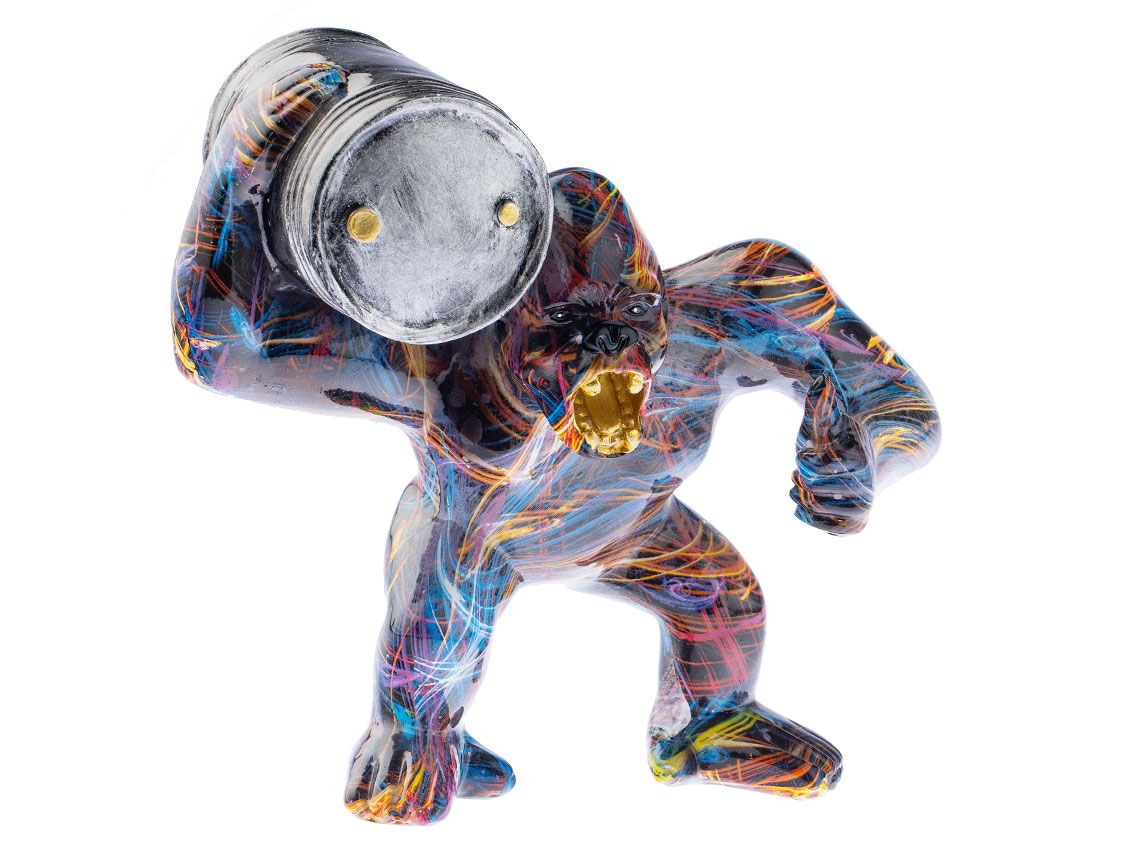 Pop Art Skulptur Gorilla Graffiti 17 x 17cm 