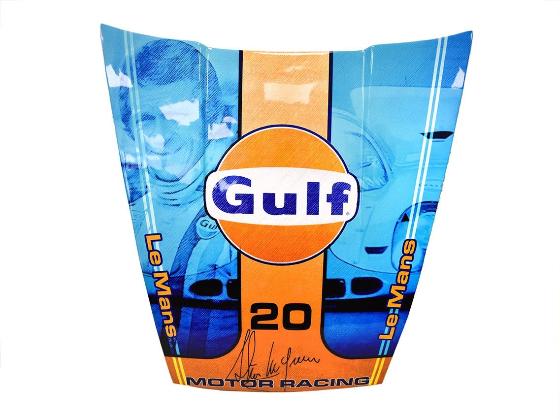 Pop Art Motorhaube Tall Gulf le Mans Steve McQueen Edition 130 x 120cm 