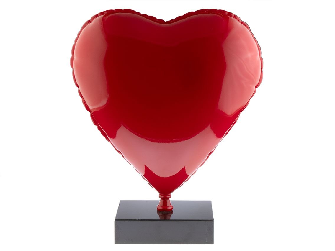 Pop Art Skulptur Luftballon Herz Red 40 x 48cm 