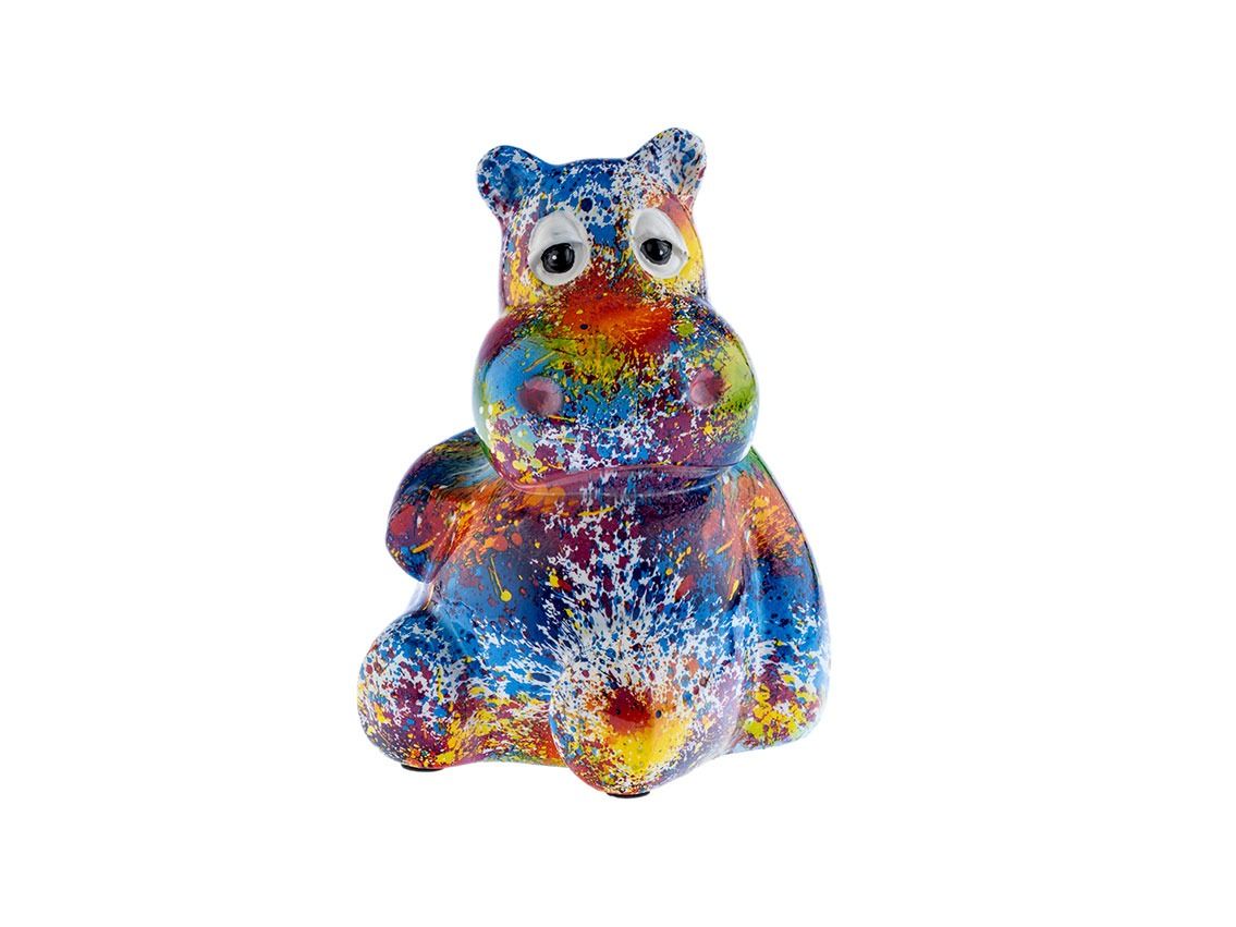Pop Art Skulptur Hippo Graffiti 14 x 12cm 