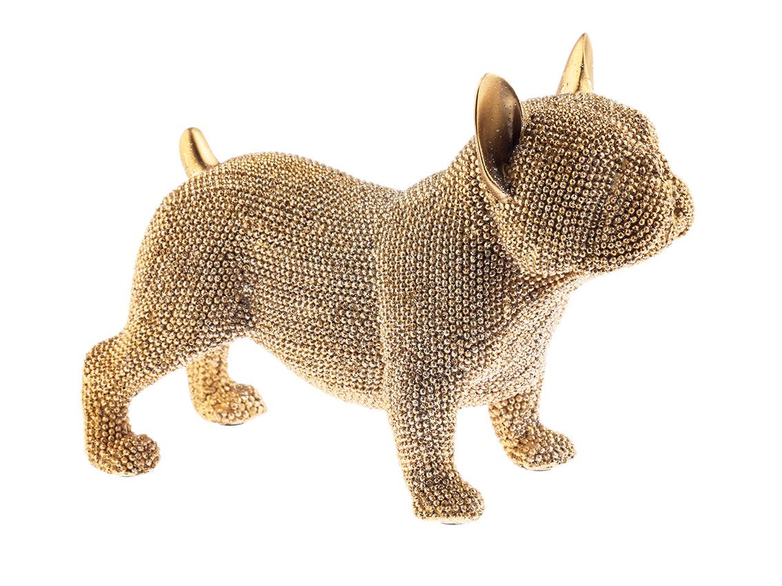 Skulptur Französische Bulldogge Perlenbesetzt  20 x 14cm 