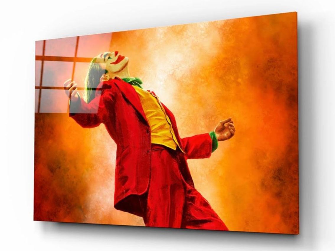 Pop Art Wandkunst Joker Glas 110 x 70cm