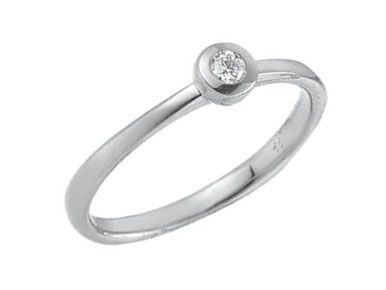 Palido Ring Solitär 14kt Weißgold 1,8g Diamant 0,07ct 