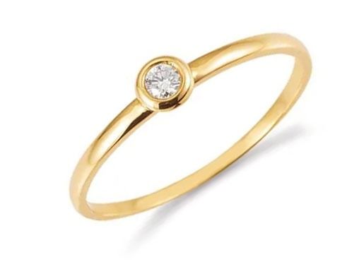 Palido Ring Solitär 14kt Gelbgold 1,25g Diamant 0,05ct 