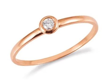 Palido Ring Solitär 14kt Roségold 1,31g Diamant 0,05ct 
