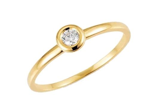 Palido Ring Solitär 14kt Gelbgold 1,3g Diamant 0,10ct 