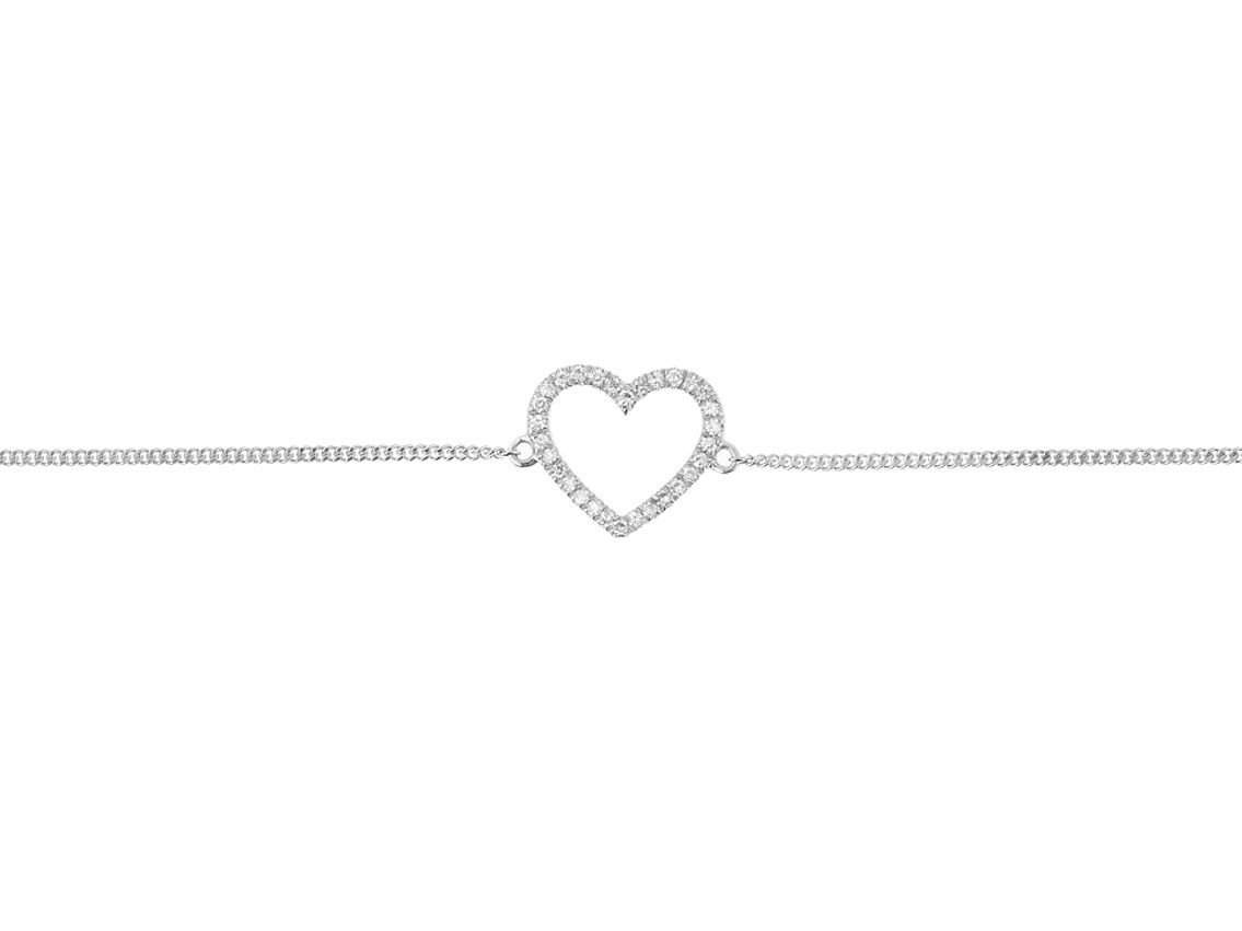 Palido Armband Anhänger Herz 14kt Weißgold Diamanten 0,05ct 0,55g mit Box