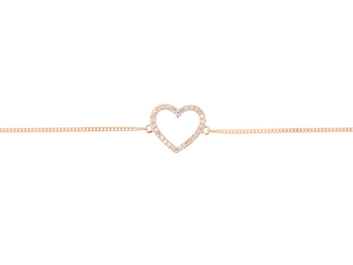 Palido Armband Anhänger Herz 14kt Rotgold 0,5g Diamanten 0,05ct 