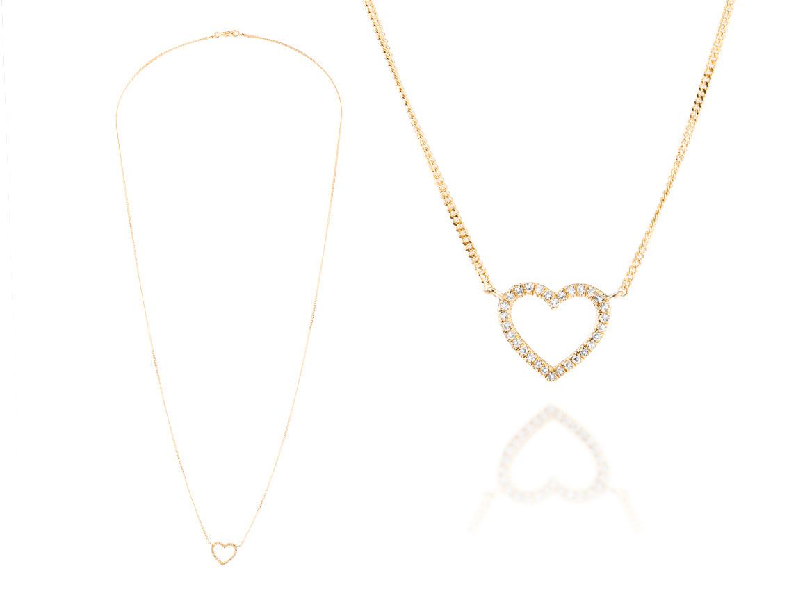 Palido Halskette Anhänger Herz 14kt Gelbgold 0,9g Diamanten 0,05ct 420mm