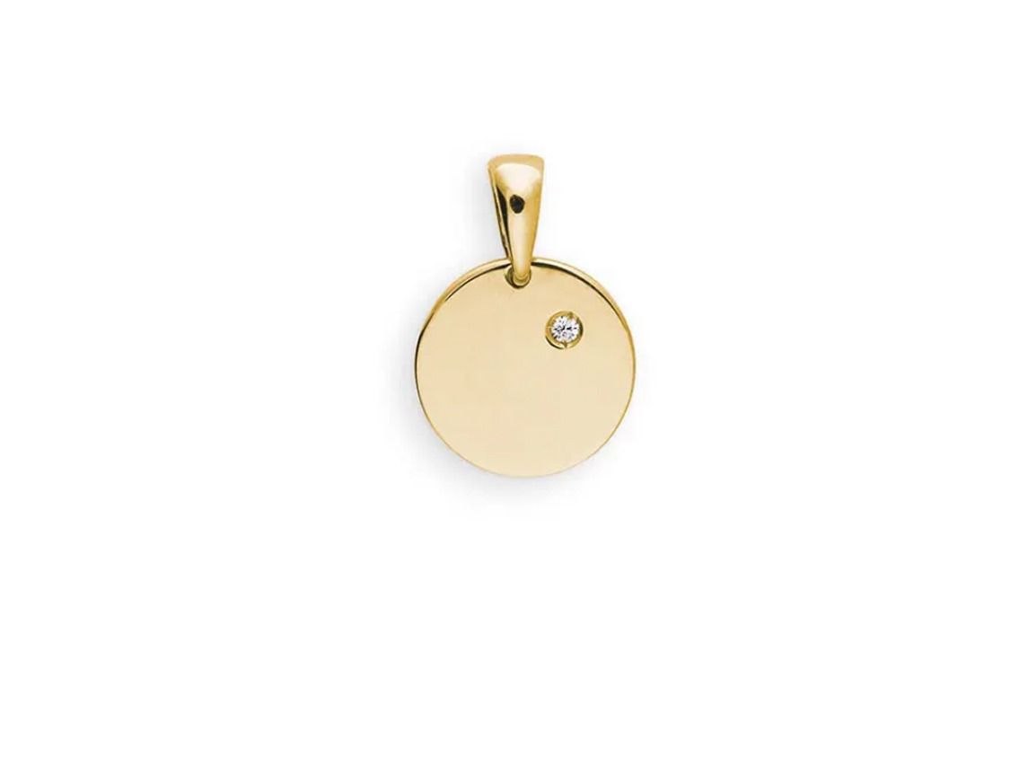 Palido Gravurplatte Zirkonia14kt Gelbgold 0,9g