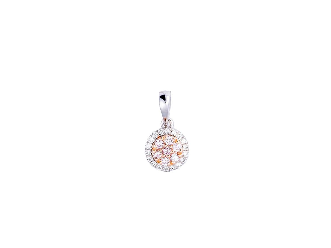 Palido Anhänger 14kt Weißgold 14kt Rotgold 0,6g Diamanten 0,06ct plush pink 0,06ct 0,6g