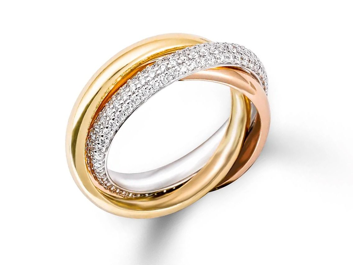 Palido Ring 18kt Gelb/Weiß/Roségold 9,8g Diamanten 0,96ct 