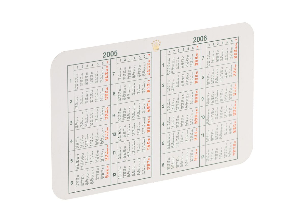 Rolex Kalender 2005 / 2006 100 x 65mm