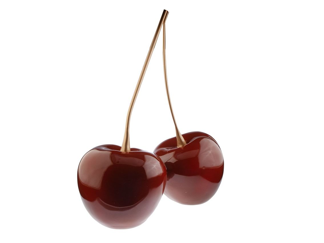 Pop Art Skulptur Kirschen Rot Gold 64 x 54cm 