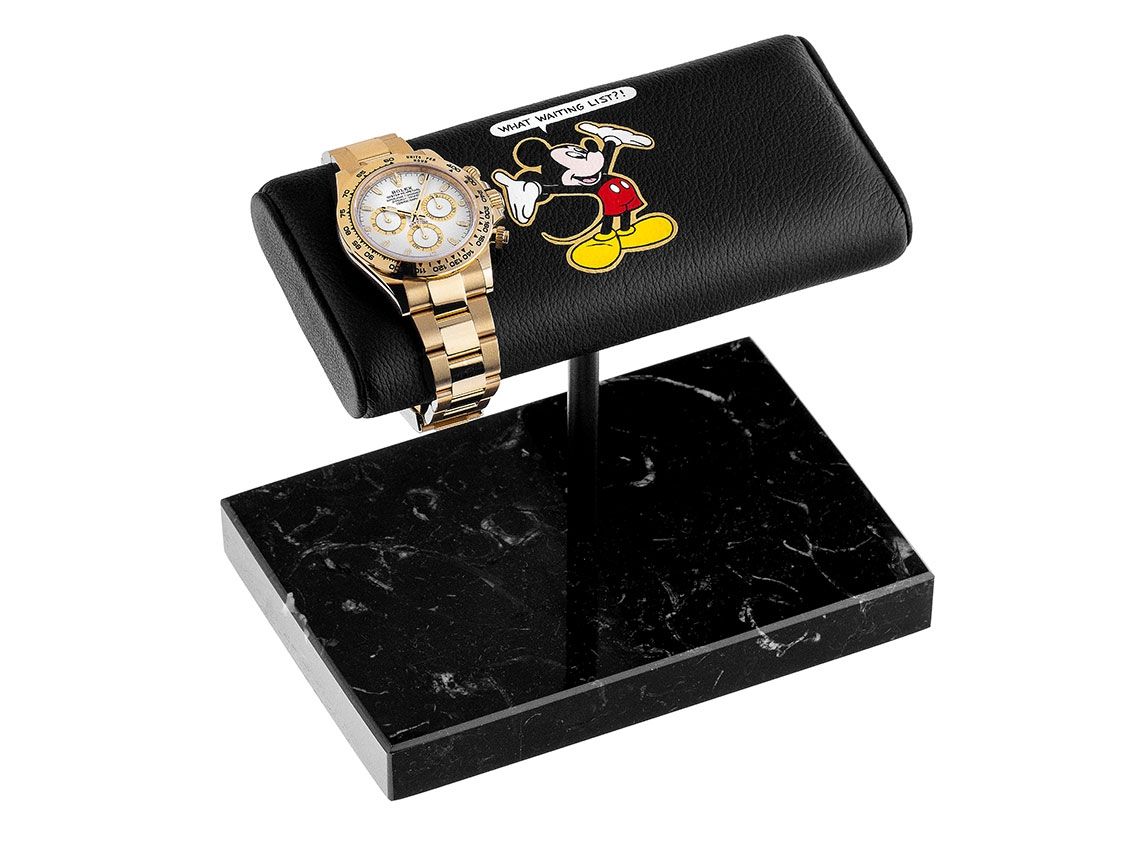 The Watch Stand Duo Uhrenaufsteller Mickey Black Mamor Sockel 110x160x140mm Neu