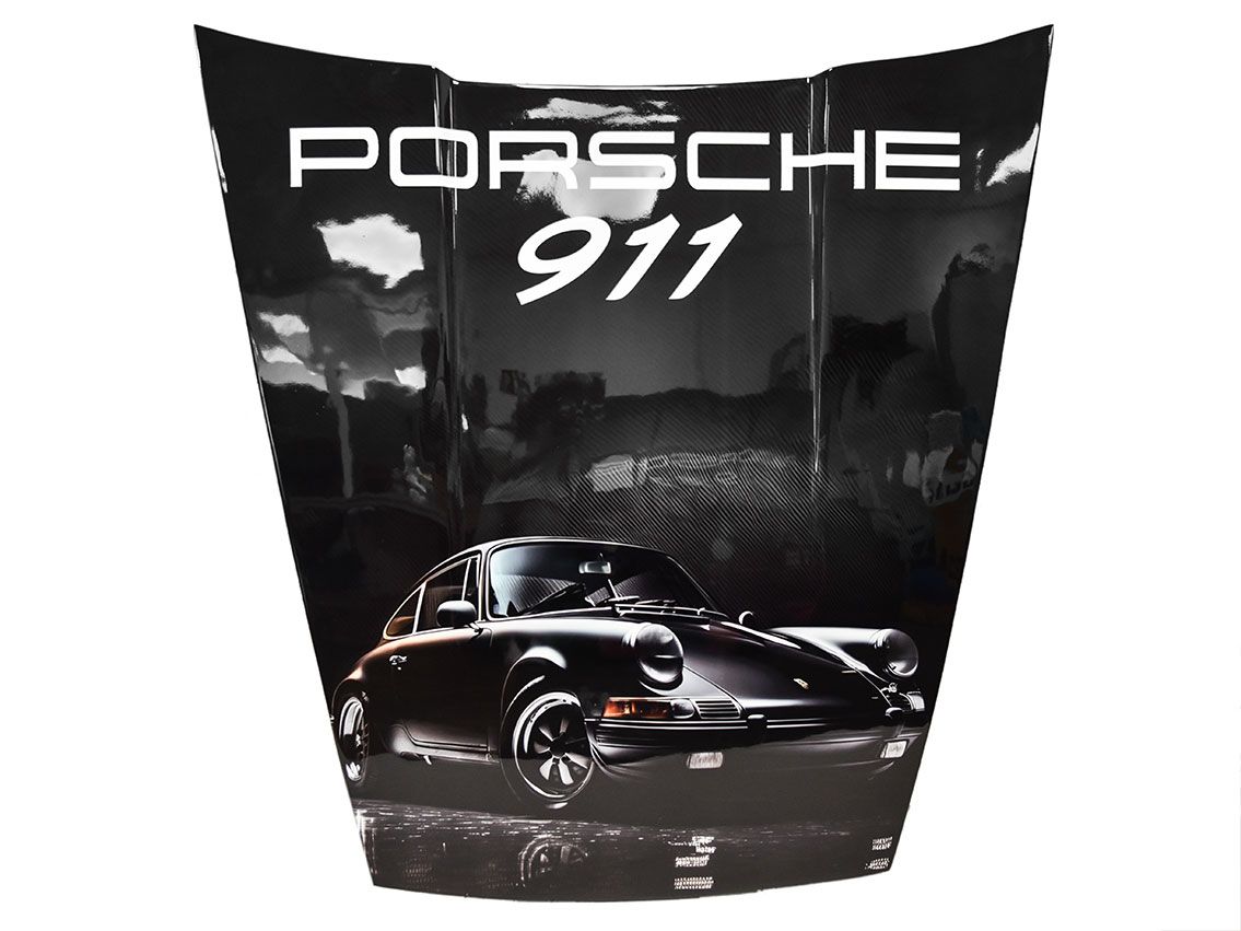 Pop Art Motorhaube Tall 911 Black Edition 130 x 120cm 