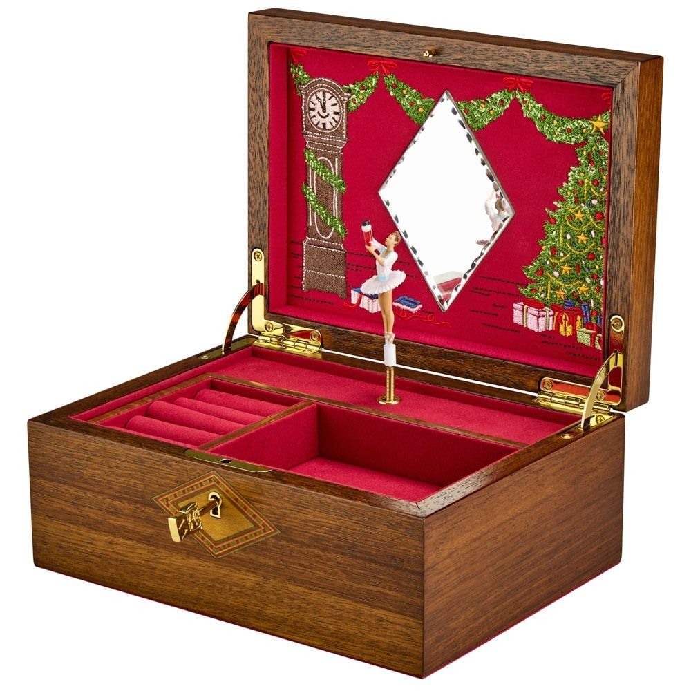 Wolf Ballet Musical Jewellery Box Nussknacker Walnussholz  155 x 120x 90mm