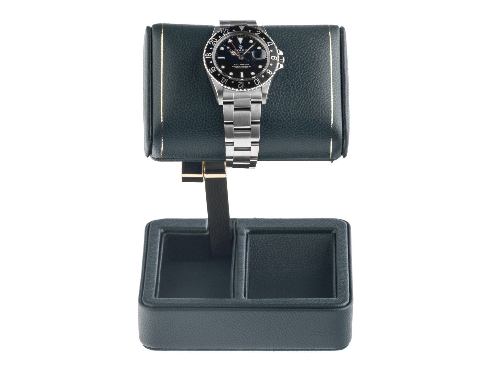 Wolf Travel Watch Stand British Racing Single grün Leder 175x113x110mm 