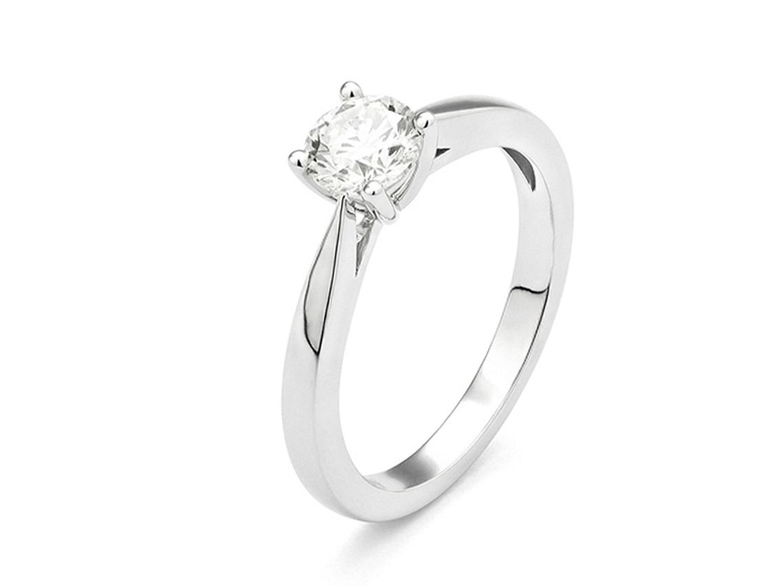 Facet Ring Solitär 18kt Weißgold 3,9g Diamant 0,71ct 