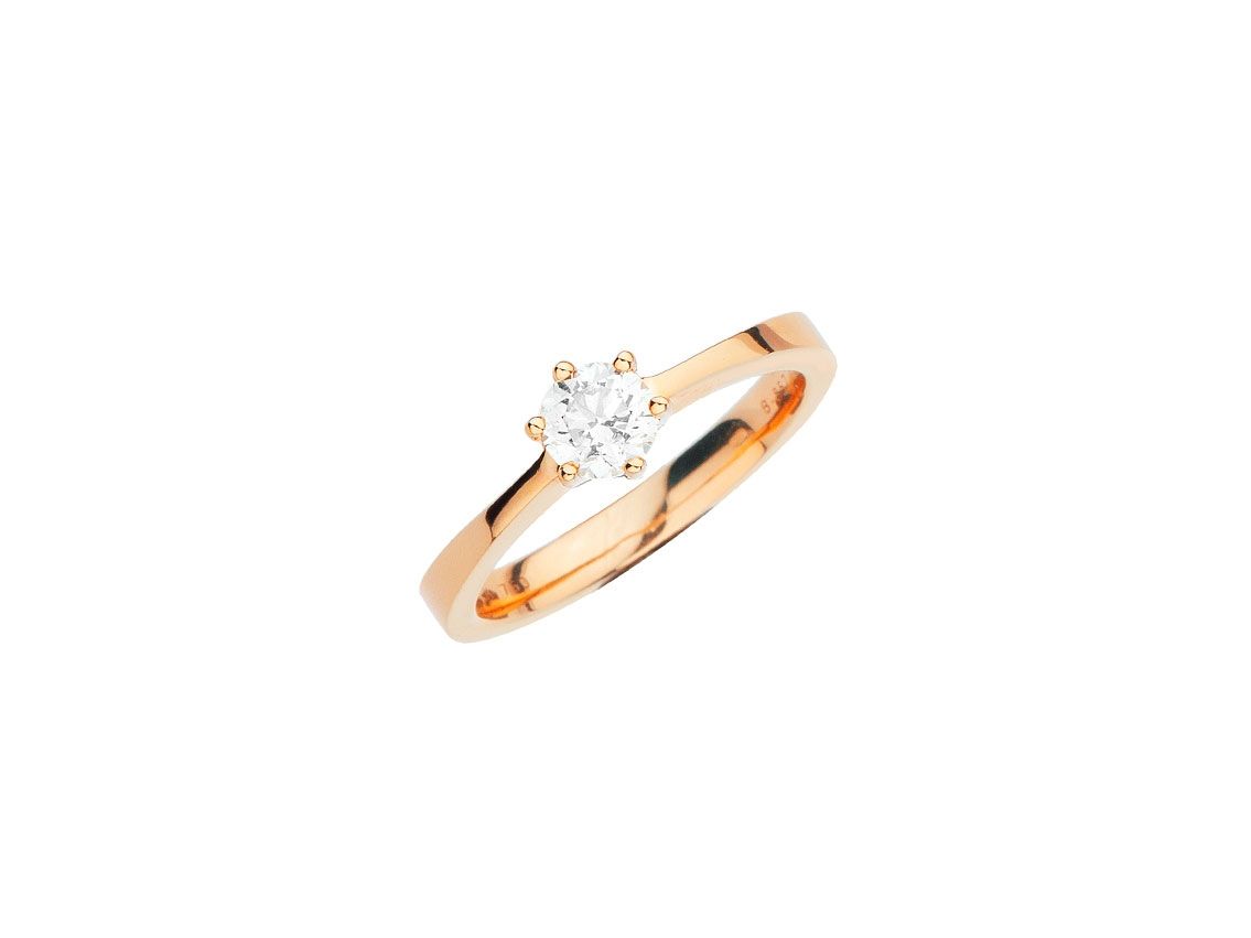 Ring Solitär 18kt Roségold 4,4g Diamanten 0,50ct