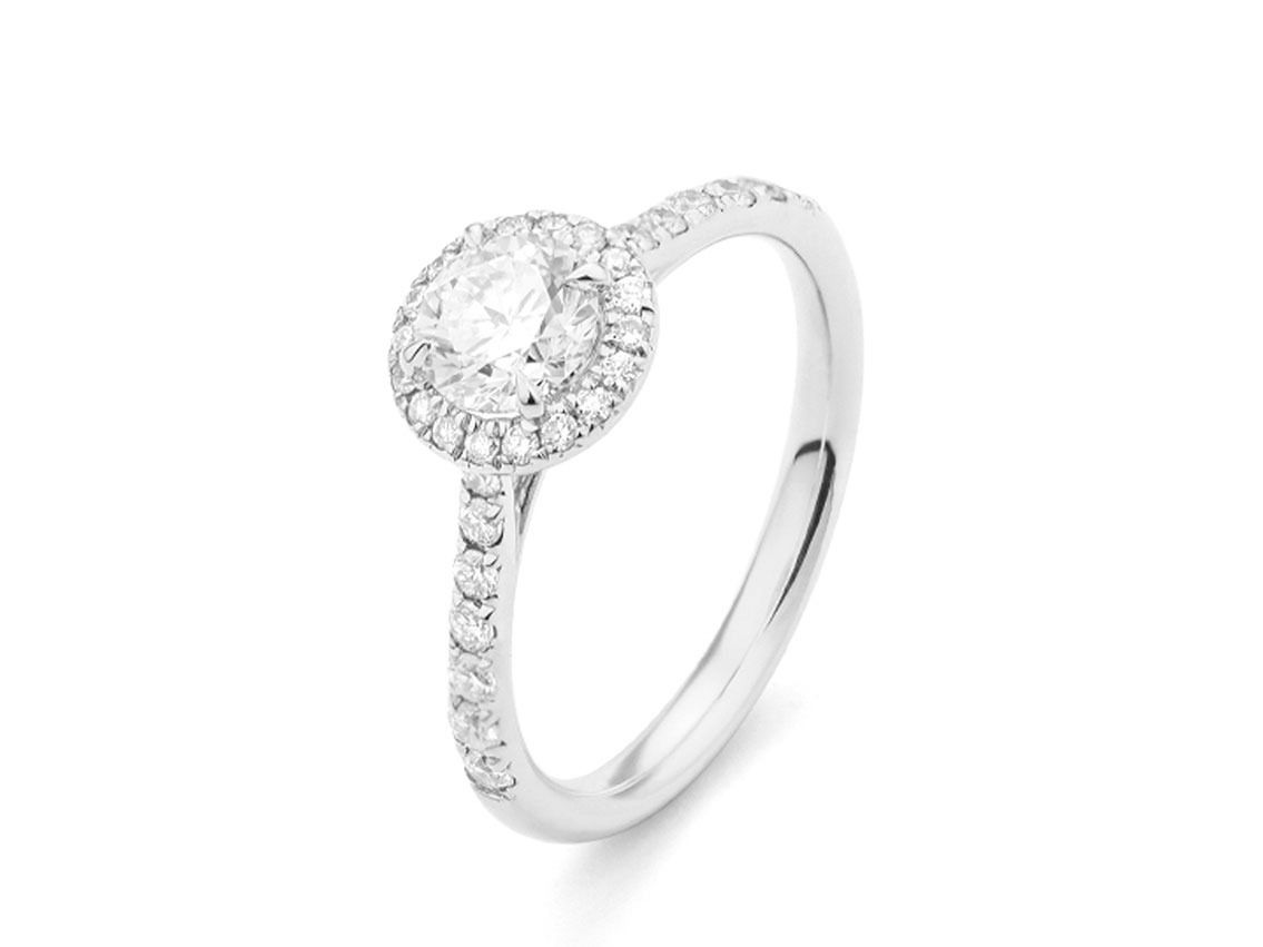 Facet Ring 18kt Weißgold 2,7g Diamanten 0,77ct