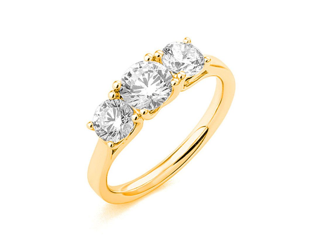 Facet Ring 18kt Gelbgold 3,6g Diamanten 1,50ct mit GIA- Zertifikat