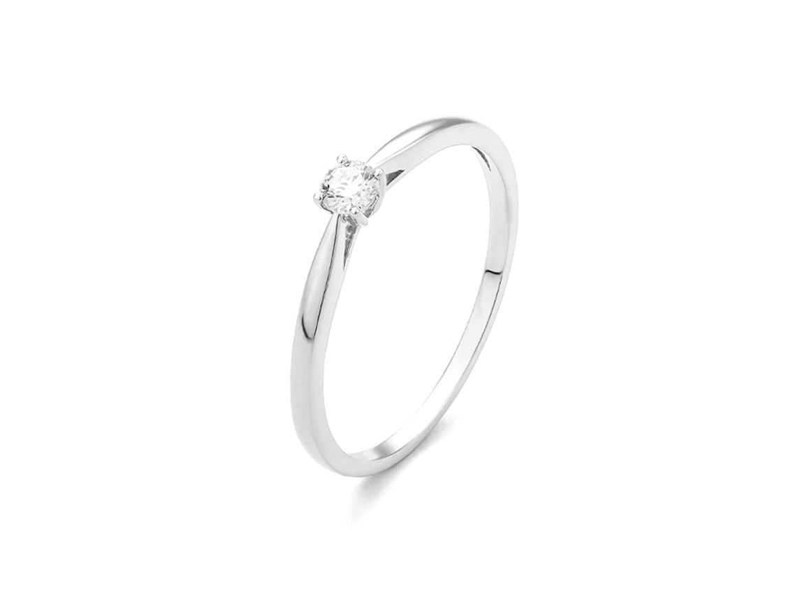 Facet Ring Solitär 18kt Weißgold 2,6g Gr.54 Diamant 0,50ct