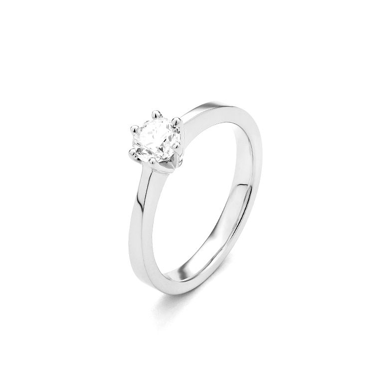 Ring Solitär 18kt Weißgold Diamant 0,50ct 4,4g