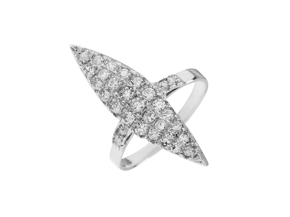 Ring 18kt Weißgold 3,3g Gr.55 Diamanten 0,85ct 
