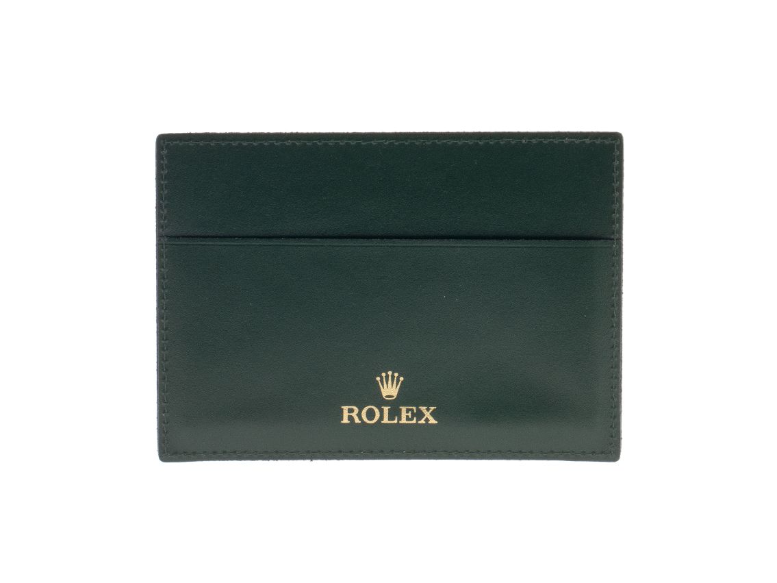 Rolex Card Holder Leder Grün Vintage 115 x 83mm