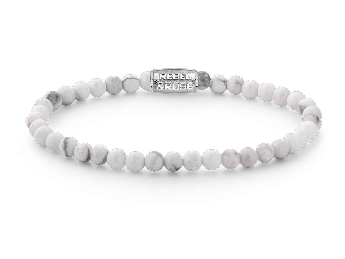 Rebel&Rose Armband Virgin White Howlith weiß 5,5g