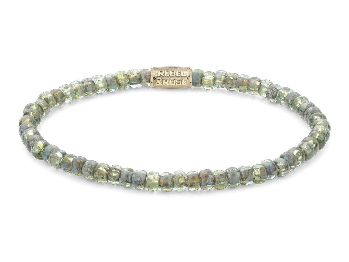 Rebel&Rose Armband Glass Rocks Secret Garden Glasperlen grün 5,5g