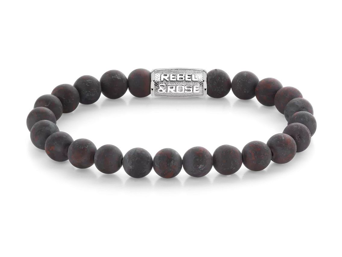 Rebel&Rose Armband matt Red-brown Sugar Brekzienjaspis Stahl 22,6g