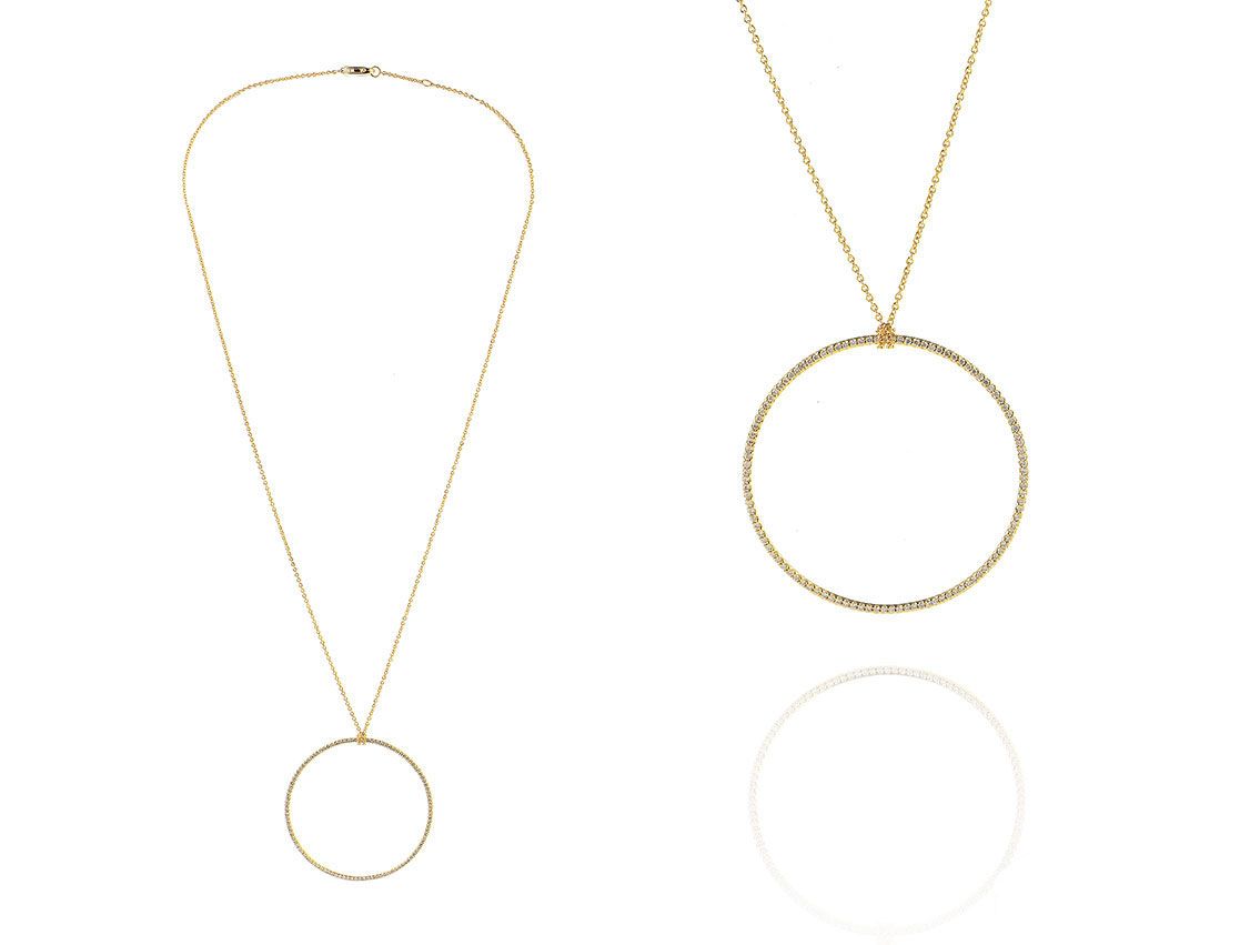 Palido Halskette Anhänger Rund 18kt Gelbgold 2,4g Diamanten 0,20ct