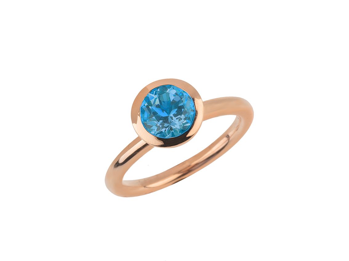 Palido Ring 18kt Roségold 6,3g Gr.54 Topas London Blue 1,47ct