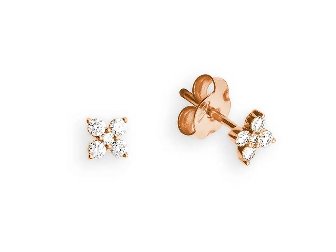 Palido Ohrschmuck Ring 18kt Rotgold 1,2g Diamanten 0,22ct 