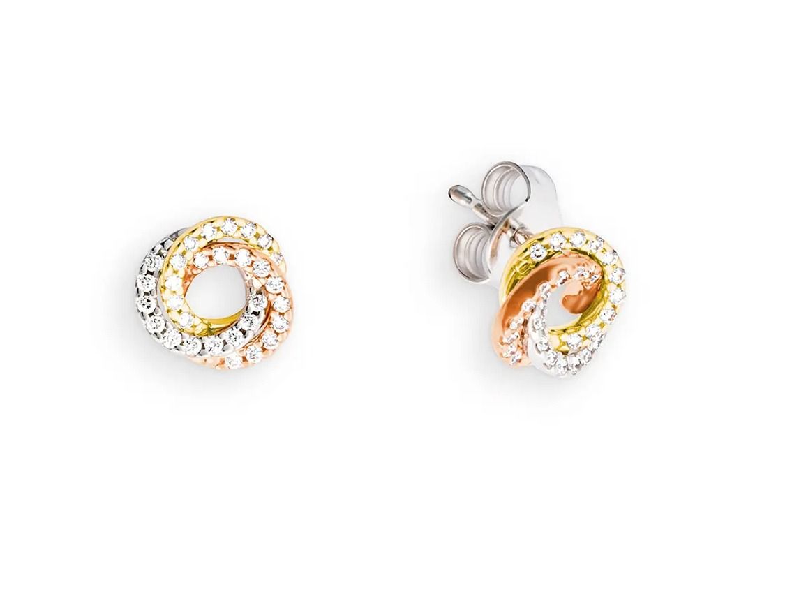 Palido Ohrstecker 18kt Gelb/Weiß/Roségold 2,3g Diamanten 0,19ct 
