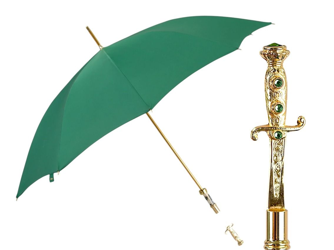 Regenschirm Satin Green Schwertgriff Design by il Marchesato