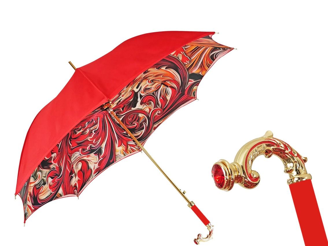 Regenschirm Satin Red-Kristalle Design by il Marchesato