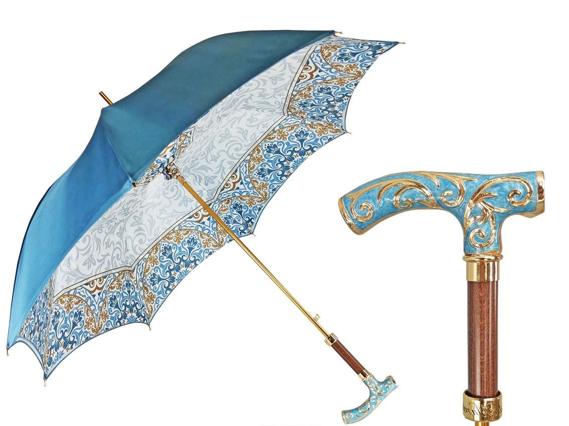 Regenschirm Satin Elegant Blue by il Marchesato