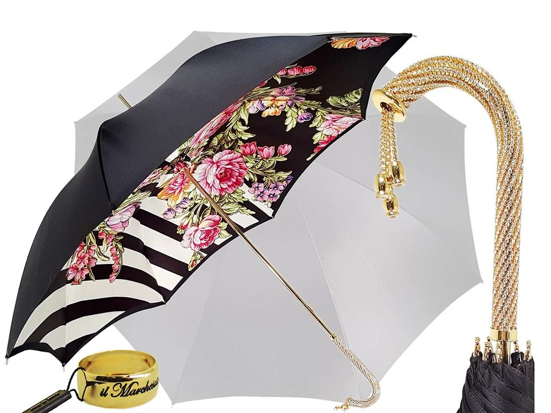 Regenschirm Satin Swarovski-Kristalle Design by il Marchesato