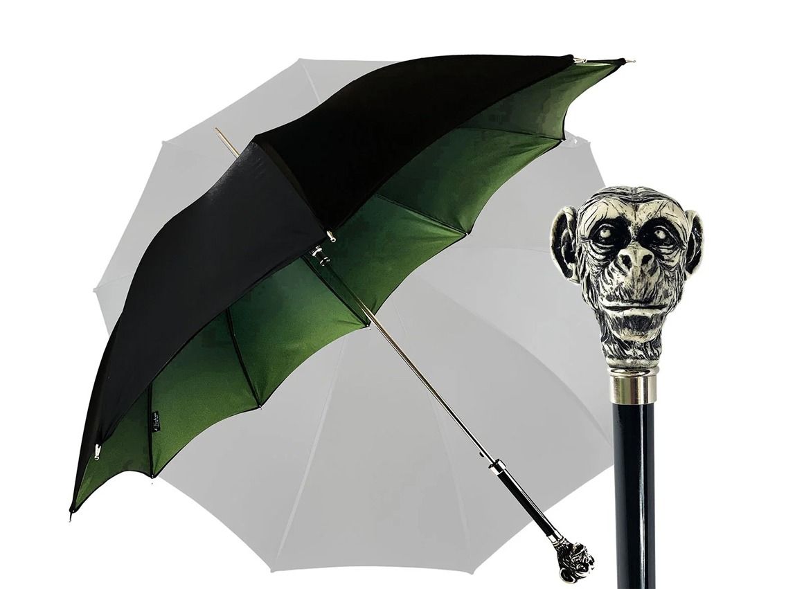 Regenschirm Satin Black Affenkopf Design by il Marchesato